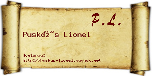 Puskás Lionel névjegykártya